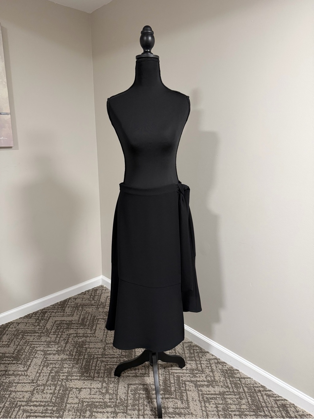 Express Black Midi Wrap Skirt